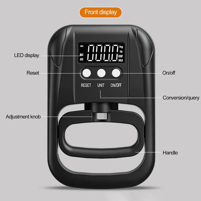 Electronic Grip Strength Tester - 265Lbs/120Kg Digital Hand Dynamometer