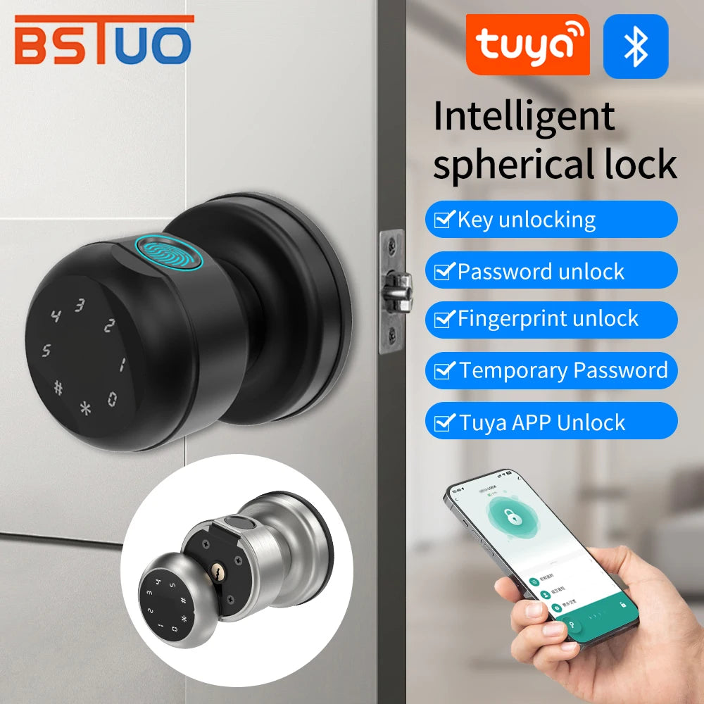 Smart Fingerprint Door Knob with Keypad