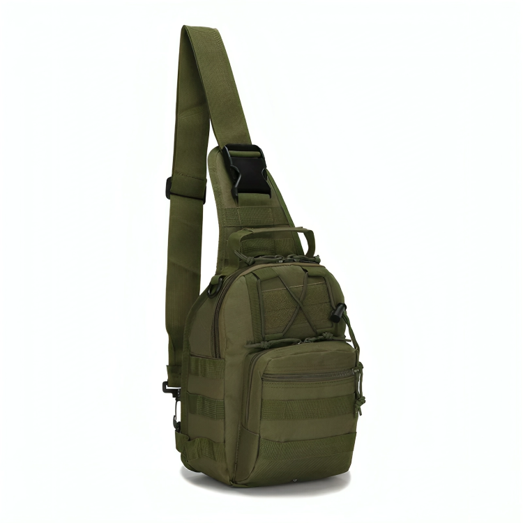 Men’s Tactical Multi-Use Chest Bag for Outdoor Adventures Black, 10.62 x 8.26 x 6.29 in