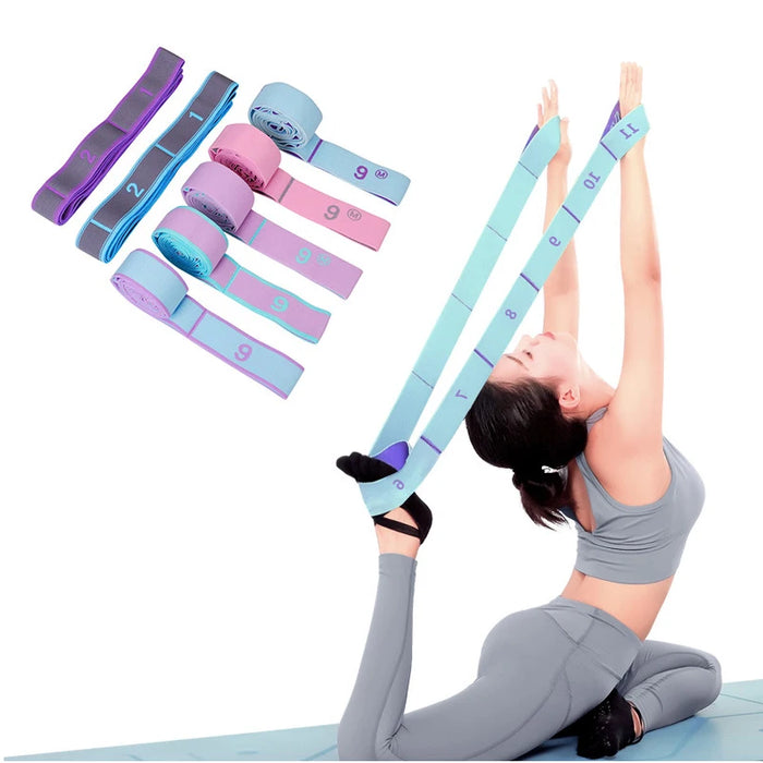 Multi-Section Elastic Yoga Resistance Bands Set – Adjustable Bands for Dance, Gym, Pilates, and Stretching