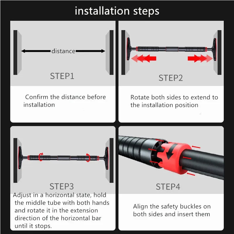 Adjustable Steel Horizontal Bar for Home Fitness