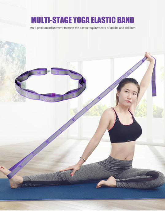 Multi-Section Elastic Yoga Resistance Bands Set – Adjustable Bands for Dance, Gym, Pilates, and Stretching