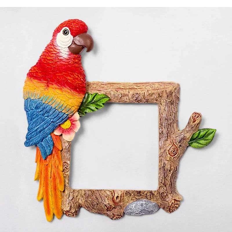 Nordic Art Parrot Switch Sticker - Resin Wall Socket Cover