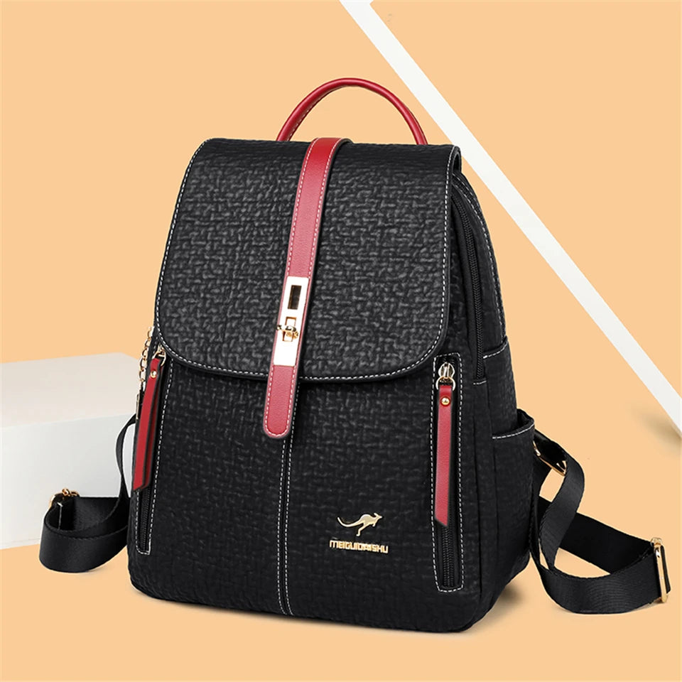 Fashion Backpacks Female High Quality Leather Bagpack for Women Rucksacks Large Capacity School Bag Ladies Travel Bags Mochilas