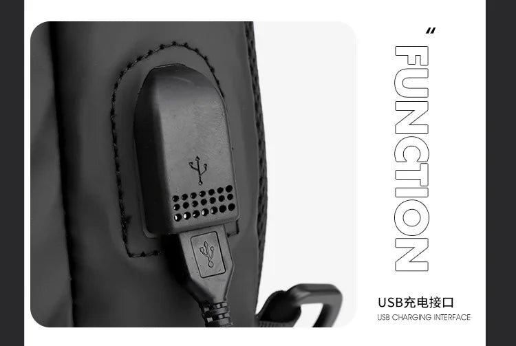 Men’s Waterproof Nylon Crossbody Chest Bag – Casual Anti-Splash Shoulder Sling Backpack