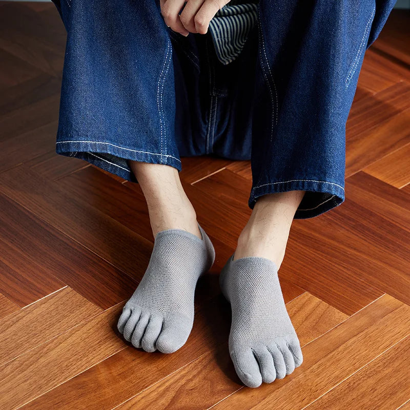 Breathable Five-Toe No-Show Socks