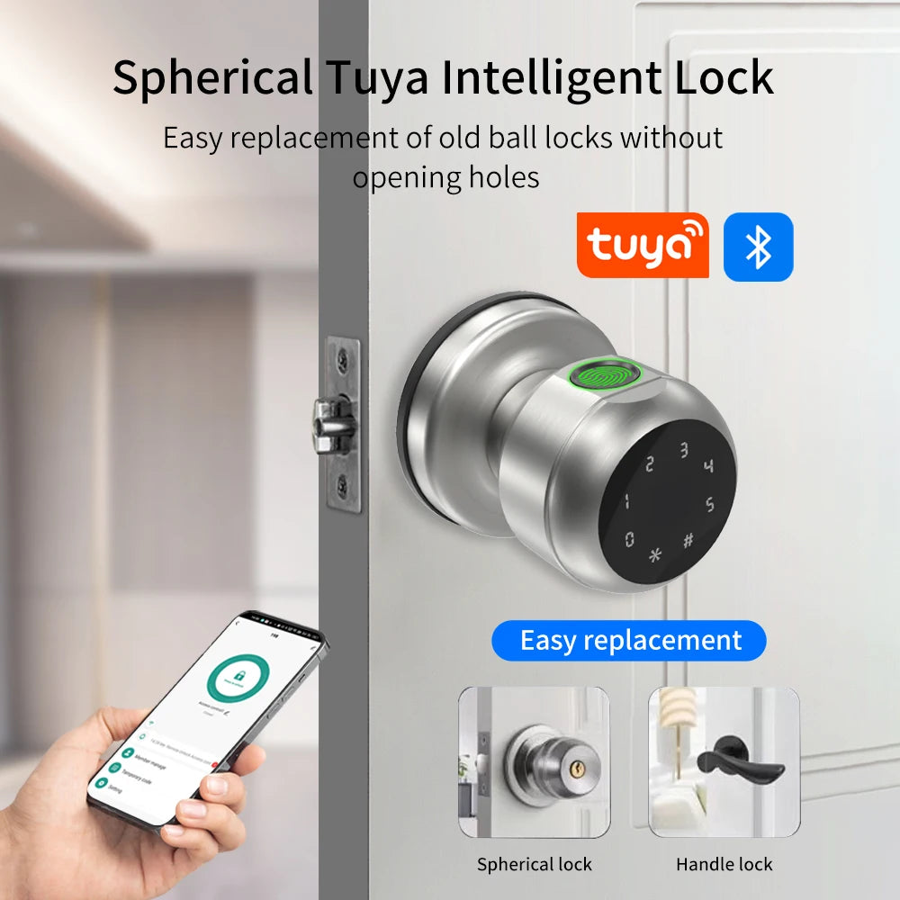 Smart Fingerprint Door Knob with Keypad