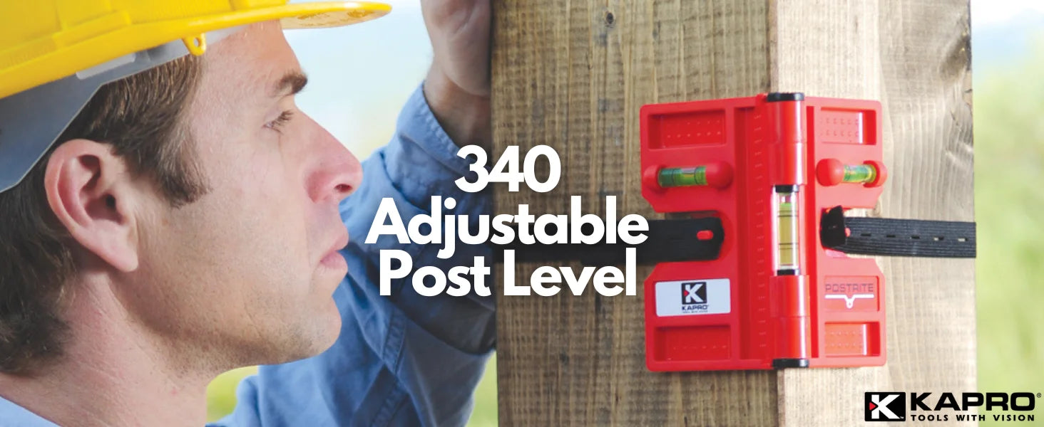 Kapro 340 Post Level - Adjustable with Strap & 3 Vials