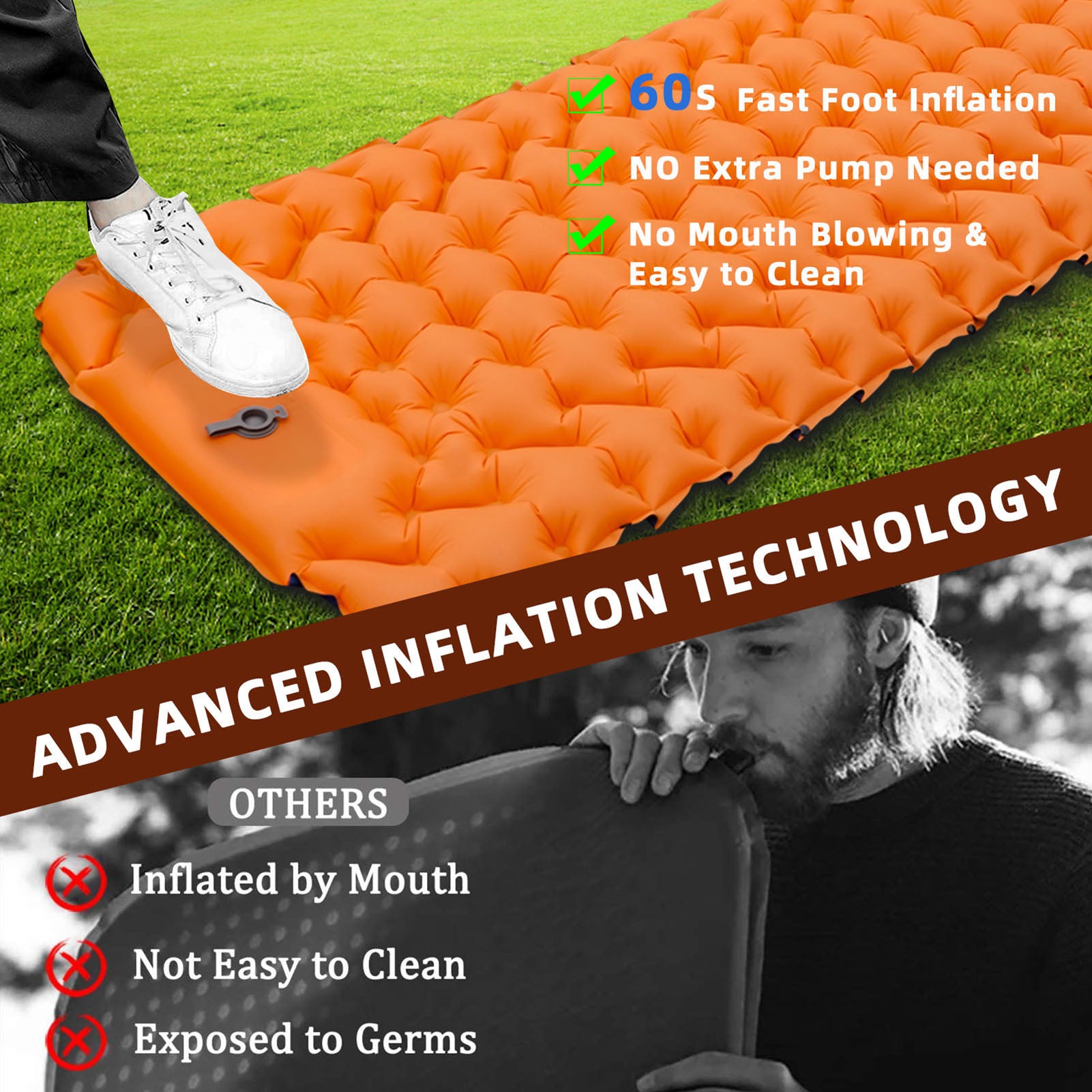 Ultralight Inflatable Camping Sleeping Pad