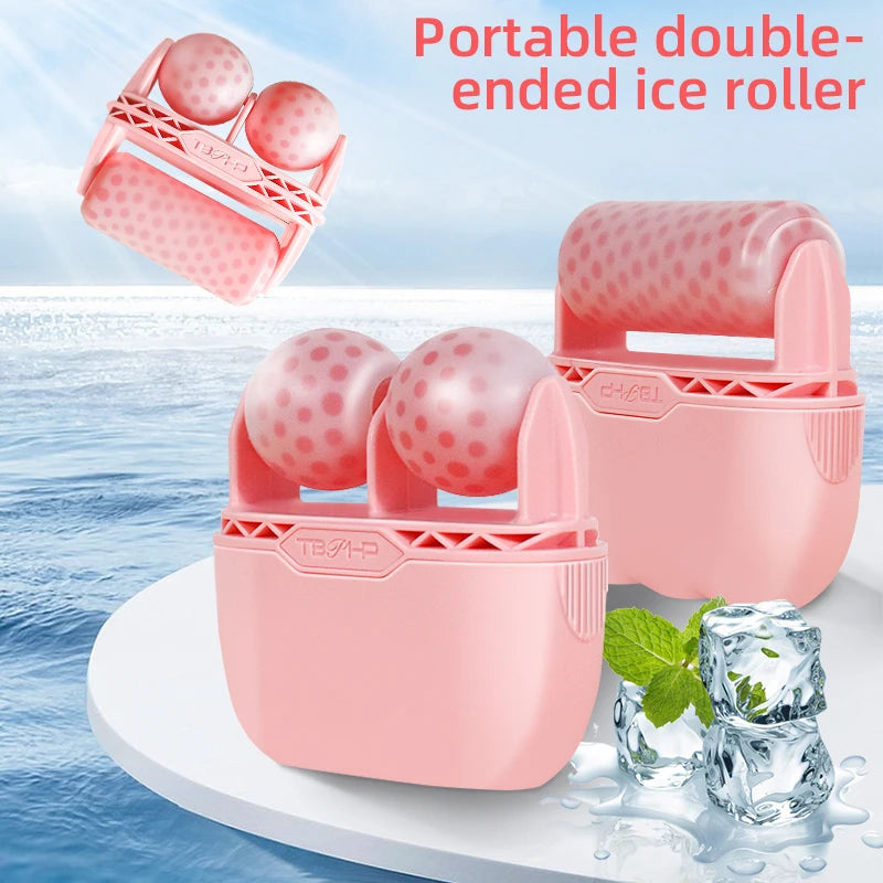 Cool Facial Eye Massage Face Ice Roller Double Roller Relieve Fatigue Pain Redness Skin Tighten Face Lift Reduce Swell Iceroller