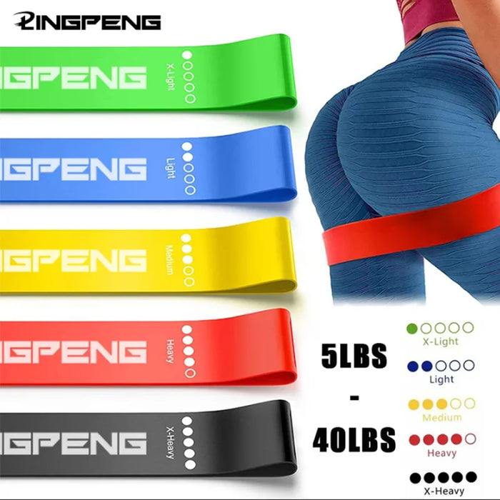 5-Pack Resistance Bands for Fitness – Yoga, Hip Tension, Leg Squat, and Stretching Elastic Loop Bands