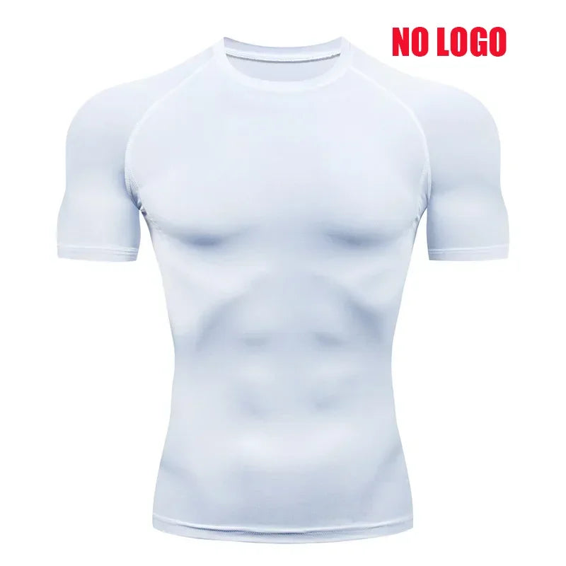 Compression Short Sleeve T-Shirt Men's Running Training Sports Wear Breathable Bodybuilding Top Workout Fitness Clothing