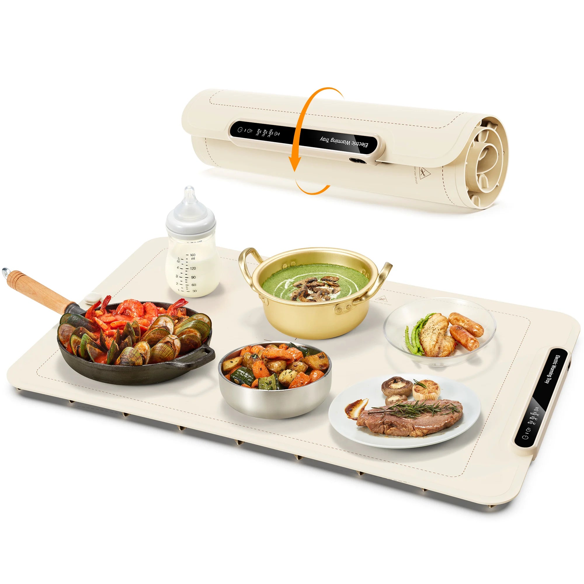 Electric Warming Tray - Portable Food Warming Mat with Temperature Control