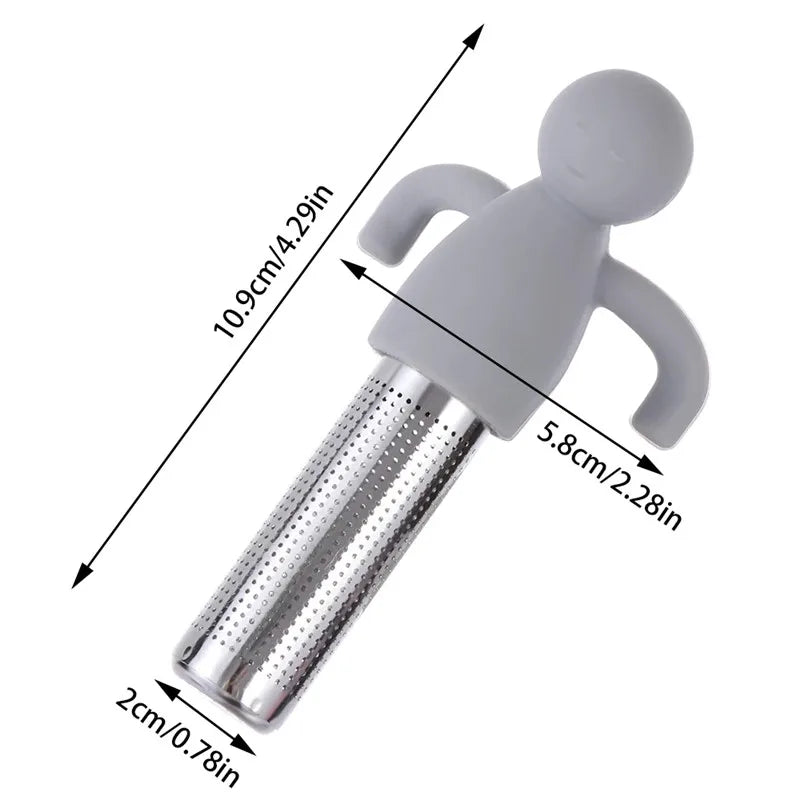 Creative Little Man-Shaped Tea Infuser with Silicone and Stainless Steel