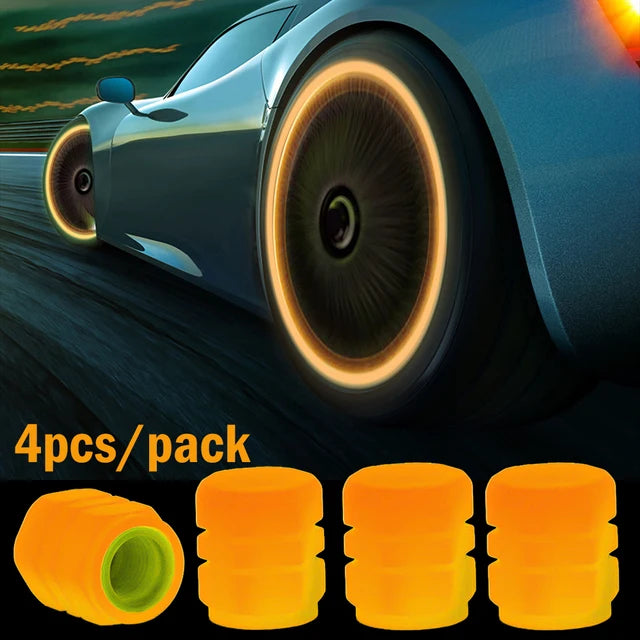 Luminous Tire Valve Caps (4-Pack)