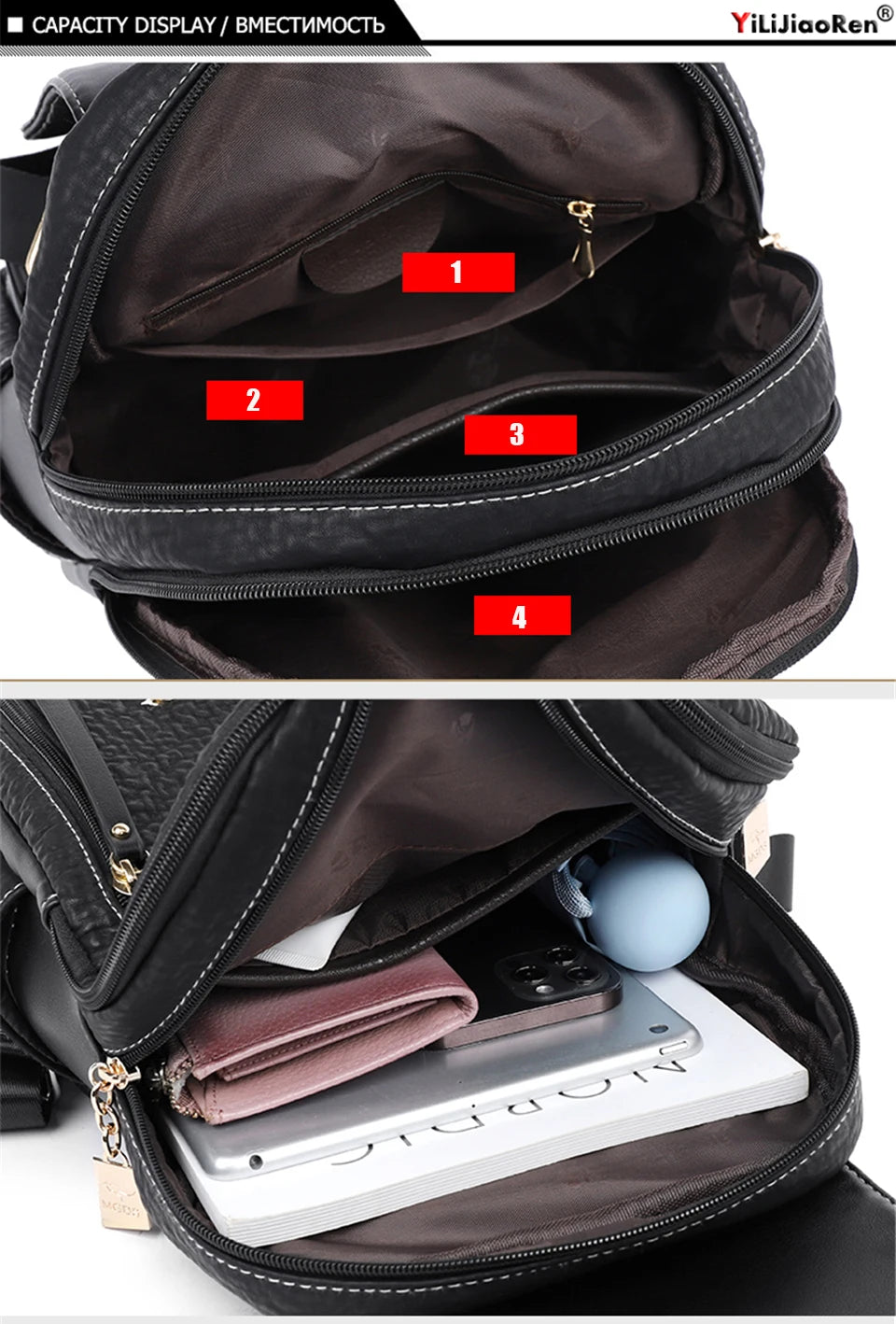 Fashion Backpacks Female High Quality Leather Bagpack for Women Rucksacks Large Capacity School Bag Ladies Travel Bags Mochilas