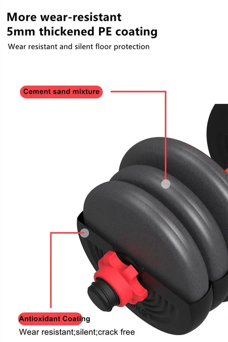 Adjustable Dumbbell & Barbell Set - 15KG to 50KG