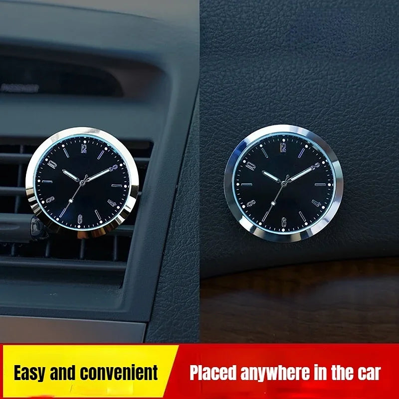 Luminous Car Dashboard Clock – Waterproof Mini Timepiece