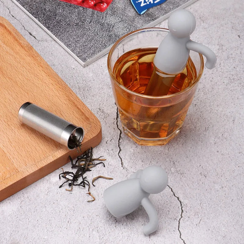 Creative Little Man-Shaped Tea Infuser with Silicone and Stainless Steel