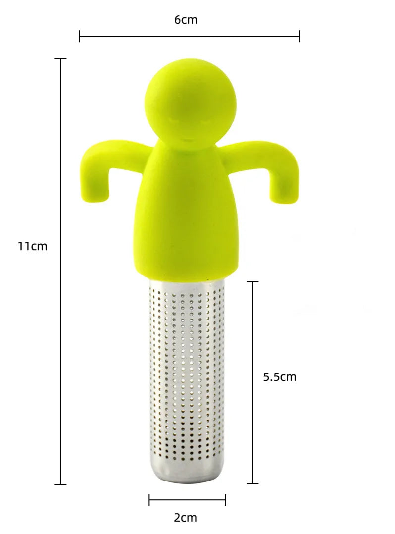 Creative Little Man-Shaped Tea Infuser with Silicone and Stainless Steel