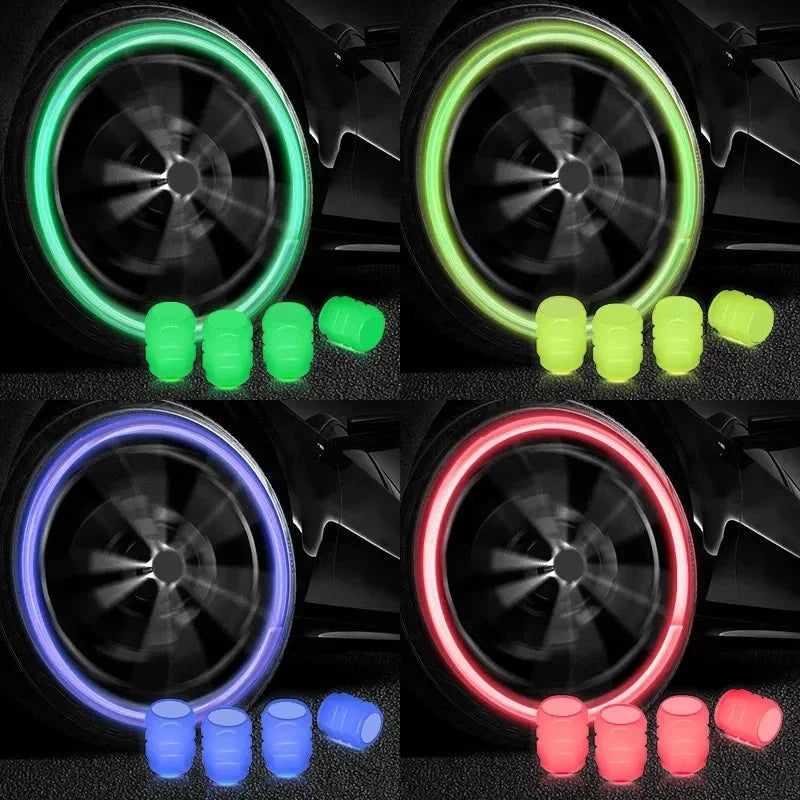 Luminous Tire Valve Caps (4-Pack)