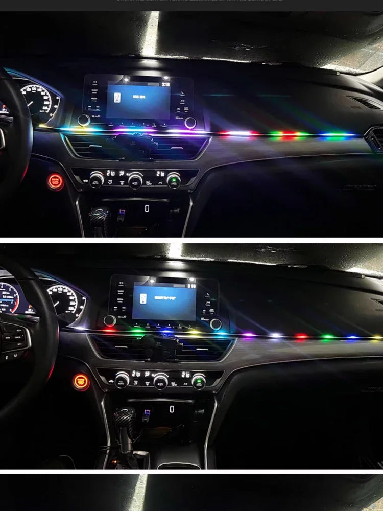 Colorful LED Car Interior Ambient Light - USB Powered with Remote Control