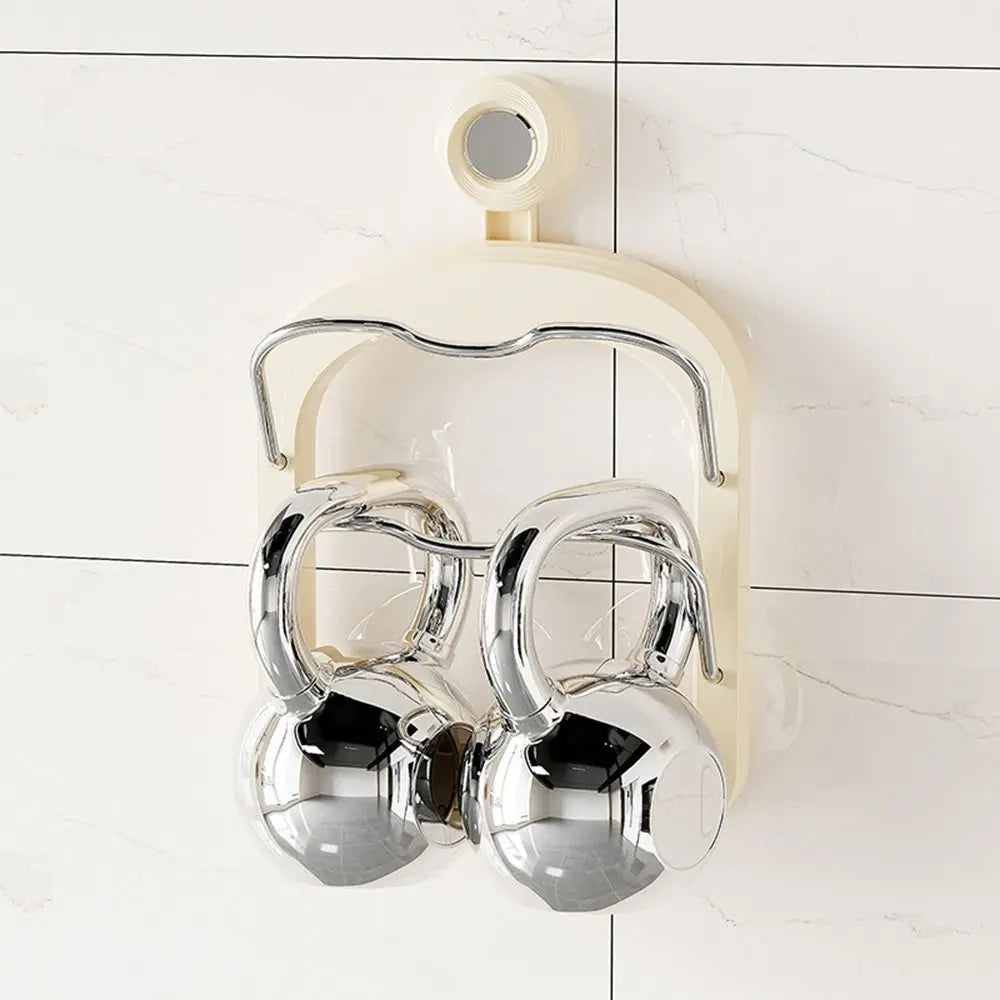 Plastic Suction Cup Pot Lid Rack - Wall Mounted Storage Holder