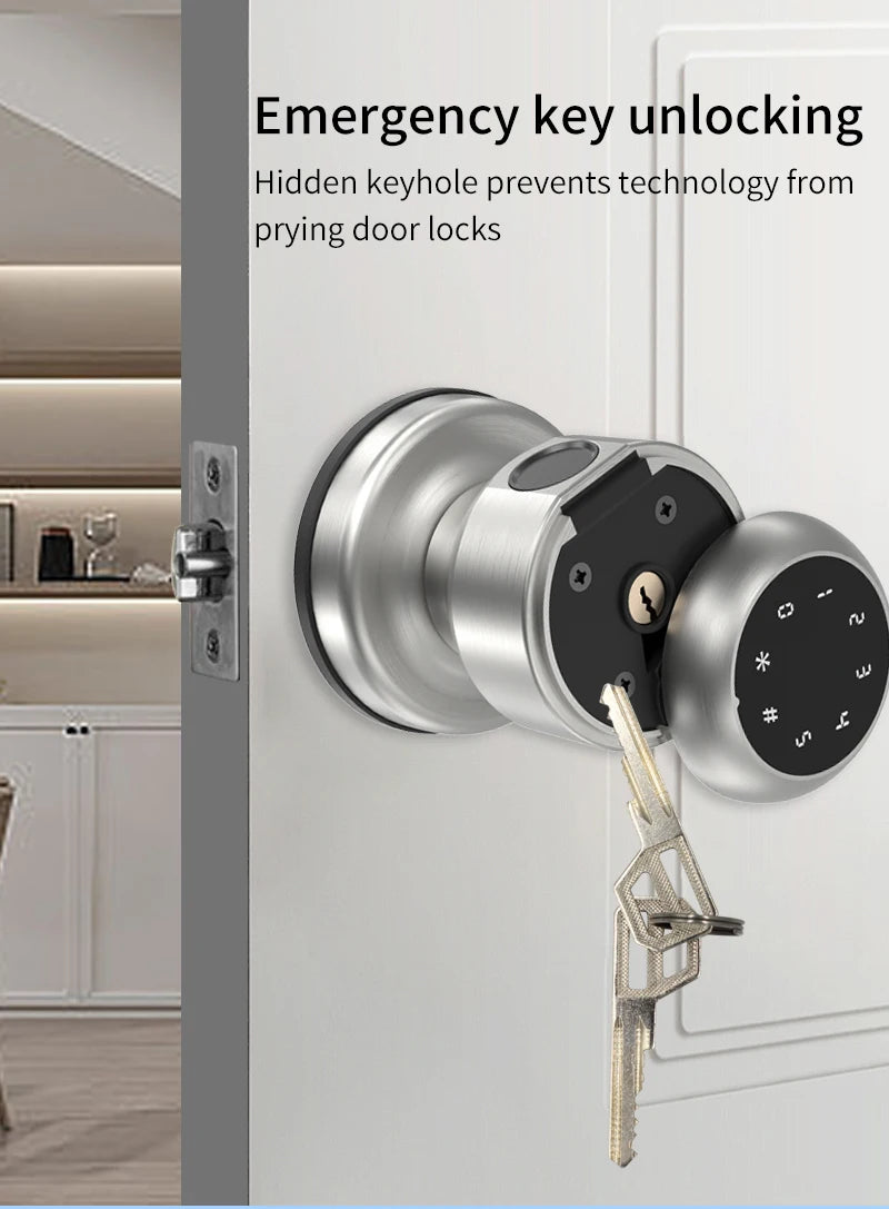 Smart Fingerprint Door Knob with Keypad