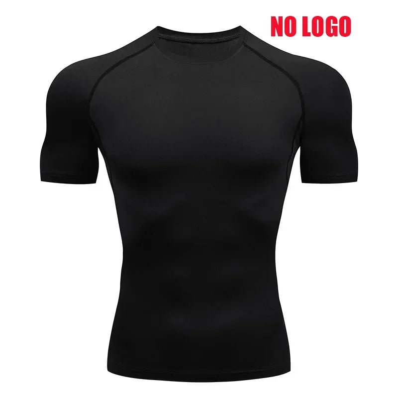 Compression Short Sleeve T-Shirt Men's Running Training Sports Wear Breathable Bodybuilding Top Workout Fitness Clothing