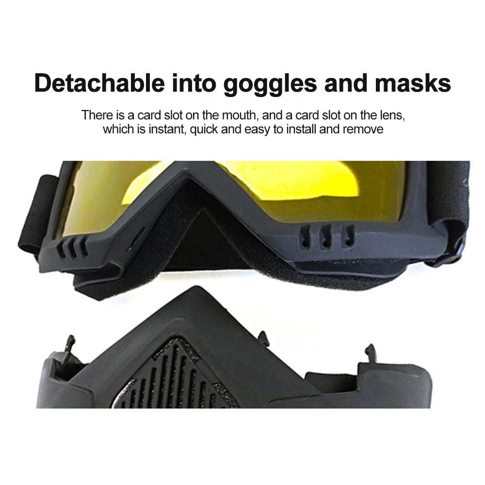 Protective Mask with Windproof Goggles for Riding & Sports