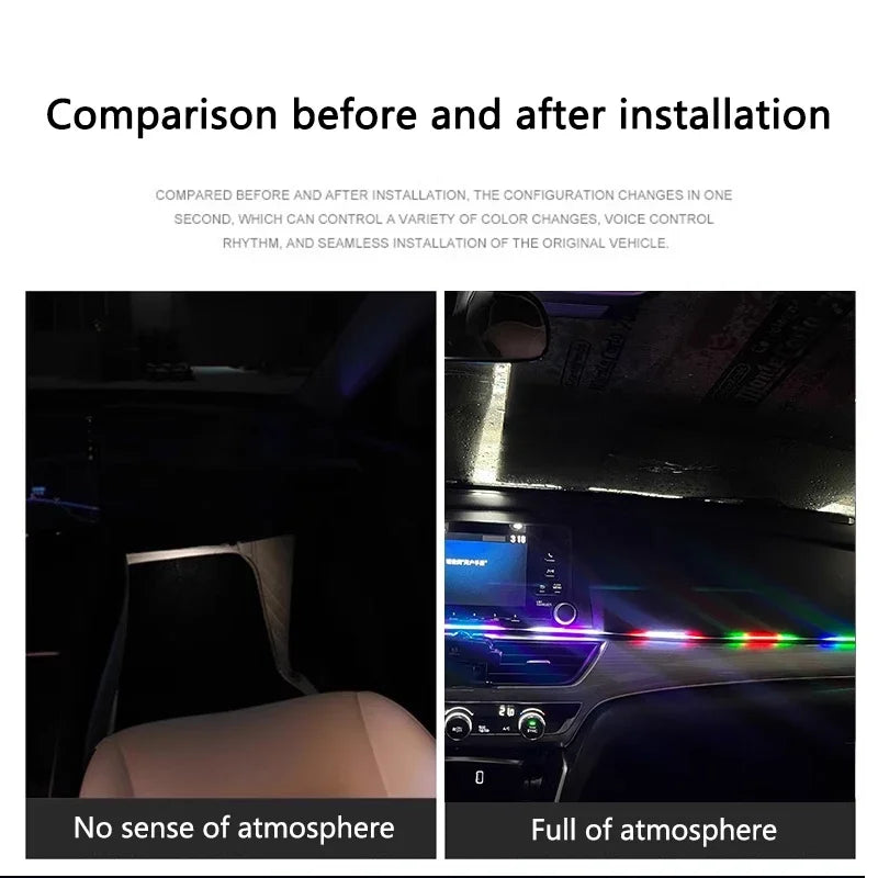 Colorful LED Car Interior Ambient Light - USB Powered with Remote Control