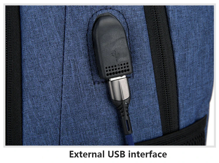 Classic Men Waterproof Backpack USB Charging Casual Travel Backpack Men Large Capacity Travel Laptop Backpack School Bag