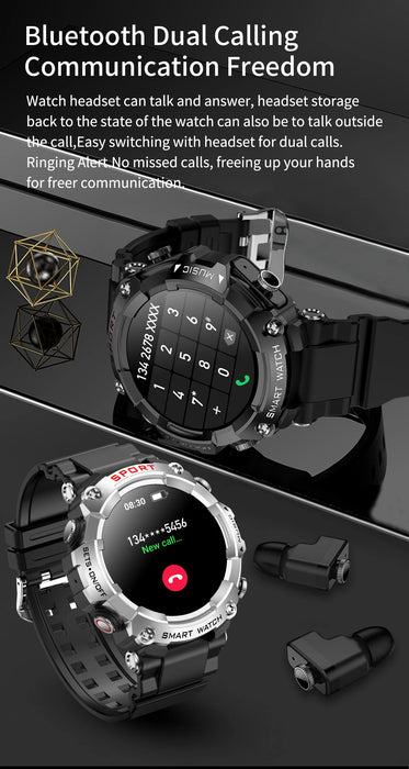 2023 3-in-1 Smartwatch with Wireless Earbuds