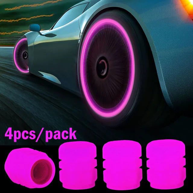 Luminous Tire Valve Caps (4-Pack)