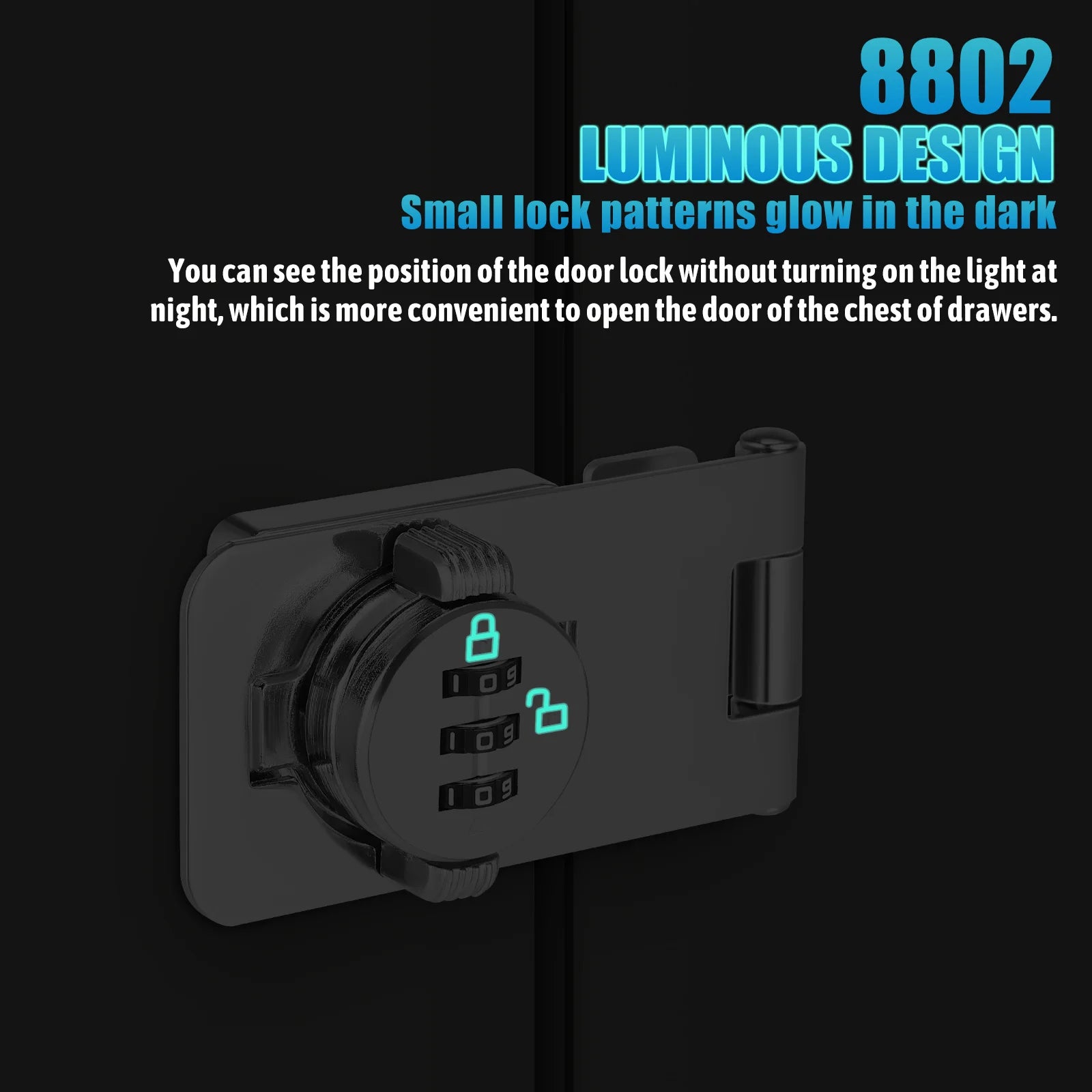 3-Digit Combination Lock with Hasp for Cabinets and Drawers