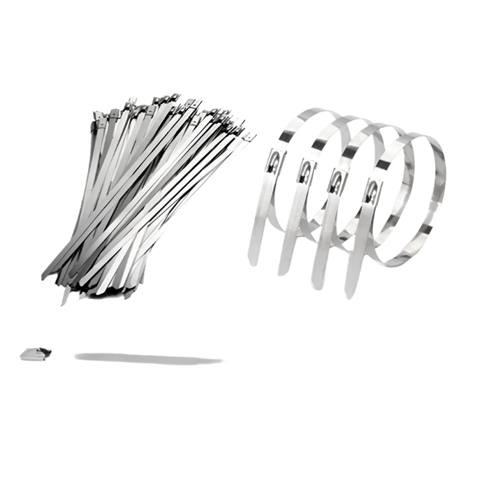 100-Piece Stainless Steel Zip Ties - Heavy Duty Cable Ties for Machinery and More