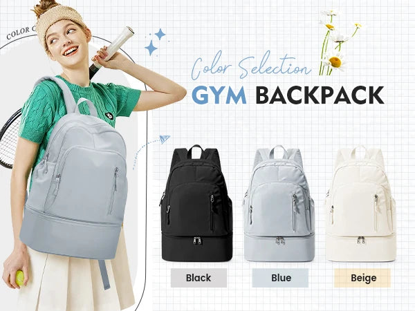 Sports Backpack for Women Men Gym Backpack with Shoe Compartment Foldable Travel Backpack Waterproof Sport Bag for Swimming Yoga