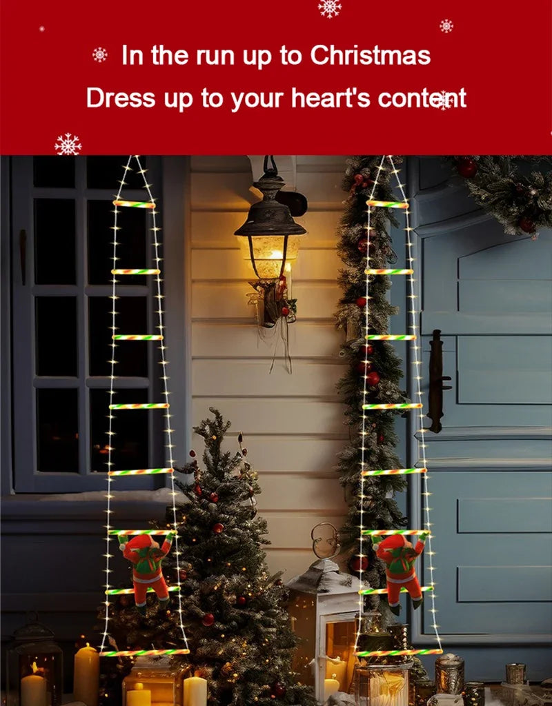 Climbing Santa LED Ladder Christmas Lights