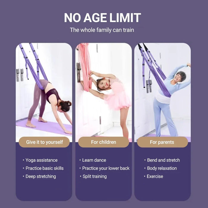 Aerial Yoga Hammock Strap – Stretching and Inversion Trainer for Flexibility and Strength