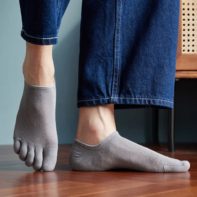 Breathable Five-Toe No-Show Socks