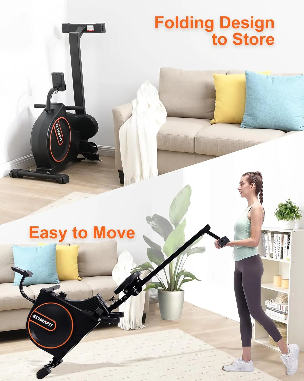 Foldable Magnetic Rowing Machine for Home Use