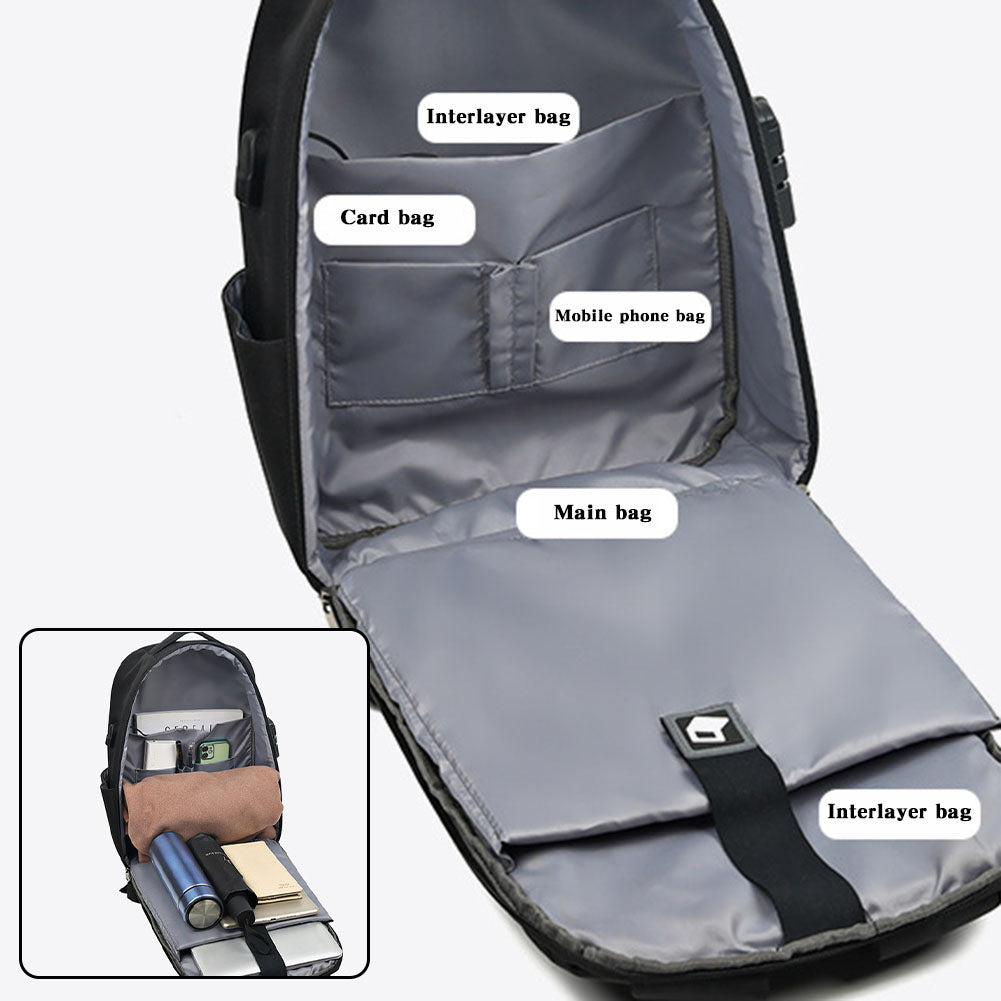 Travel Backpack Men Business Backpack School Bag With USB Charging Port Large Capacity 16inch Laptop Waterproof Fashion Backpack