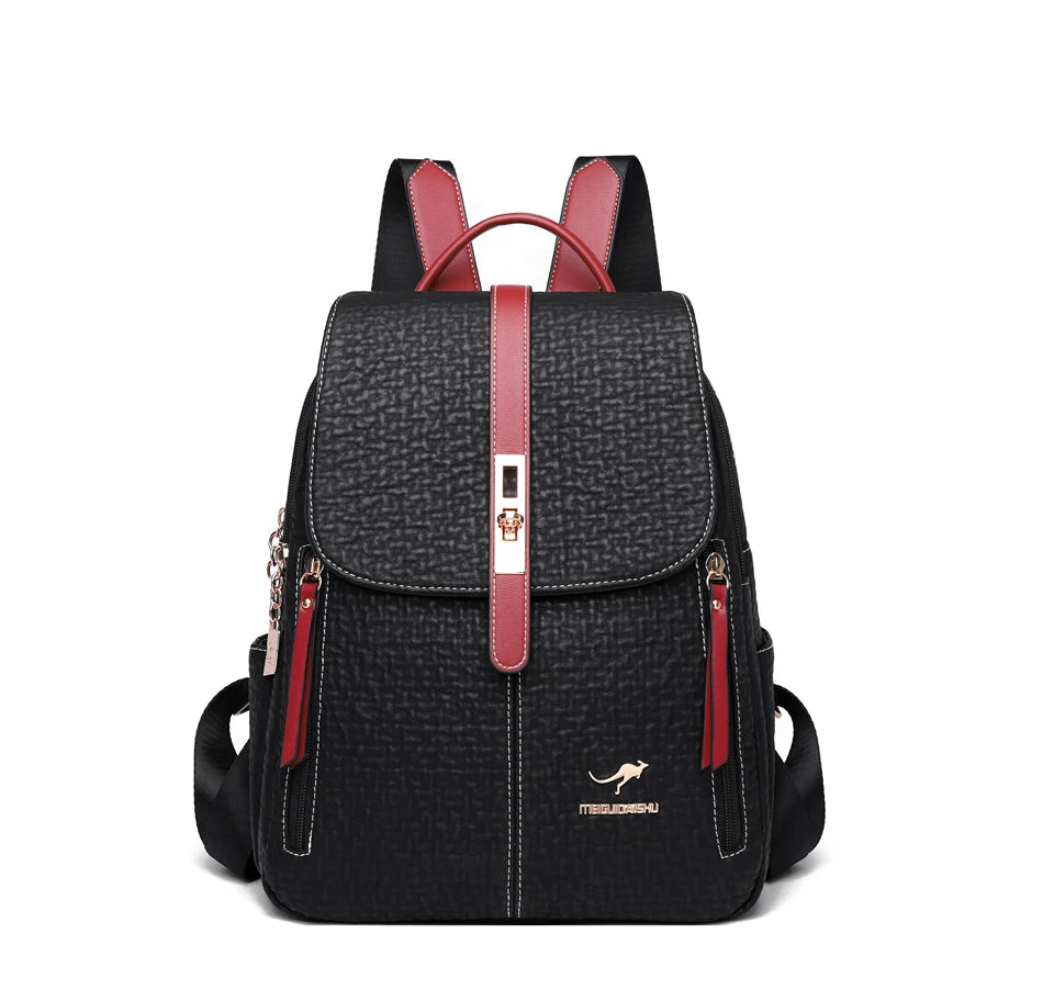 Fashion Backpacks Female High Quality Leather Bagpack for Women Rucksacks Large Capacity School Bag Ladies Travel Bags Mochilas