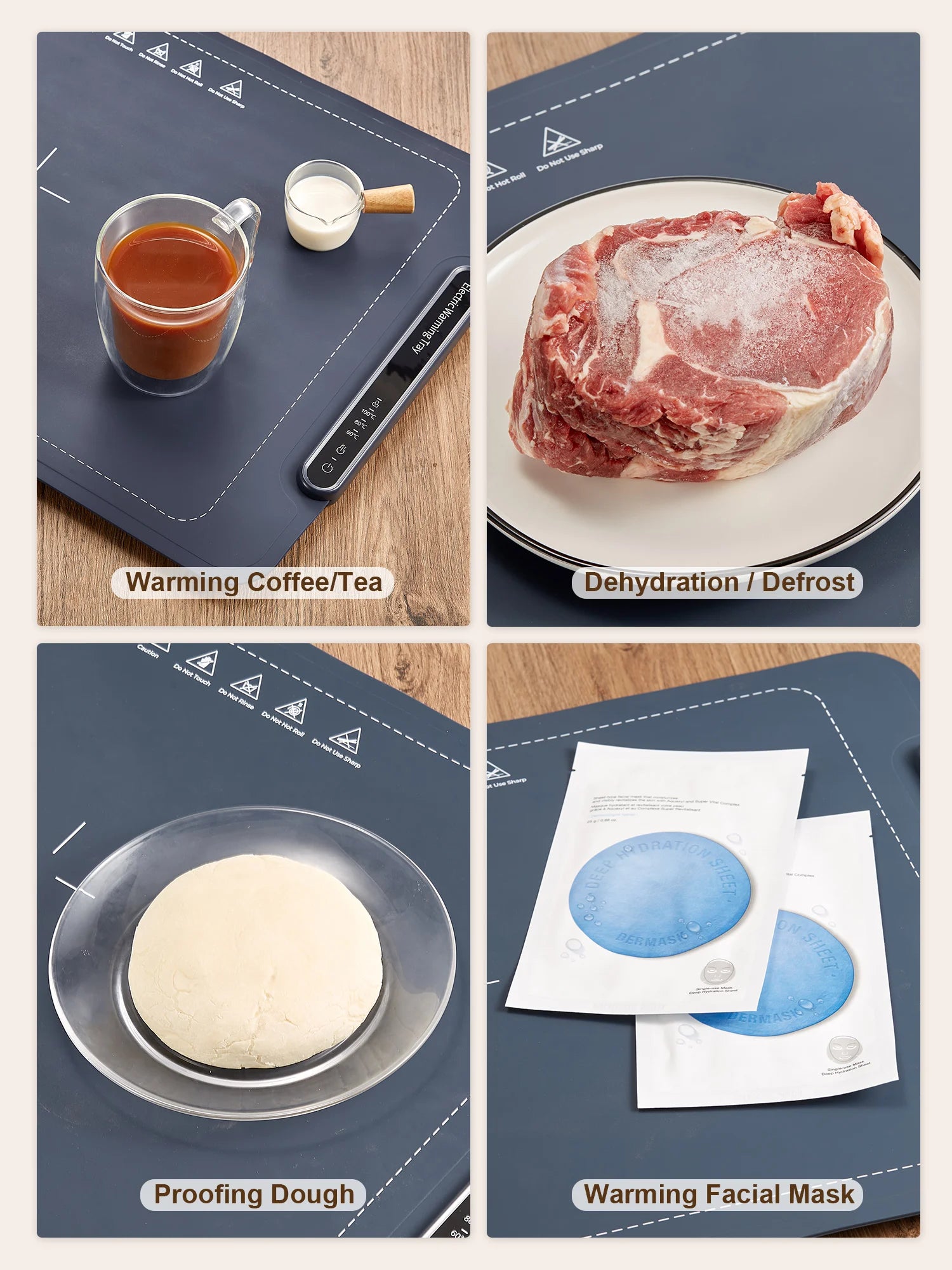 Electric Warming Tray - Portable Food Warming Mat with Temperature Control