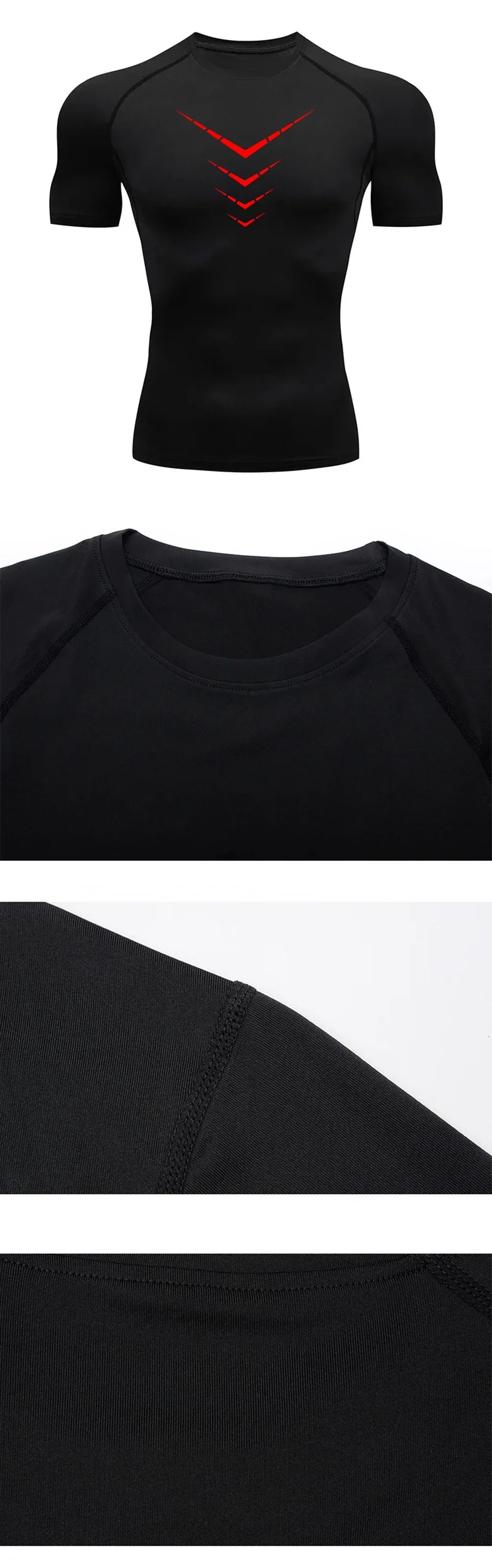 Compression Short Sleeve T-Shirt Men's Running Training Sports Wear Breathable Bodybuilding Top Workout Fitness Clothing