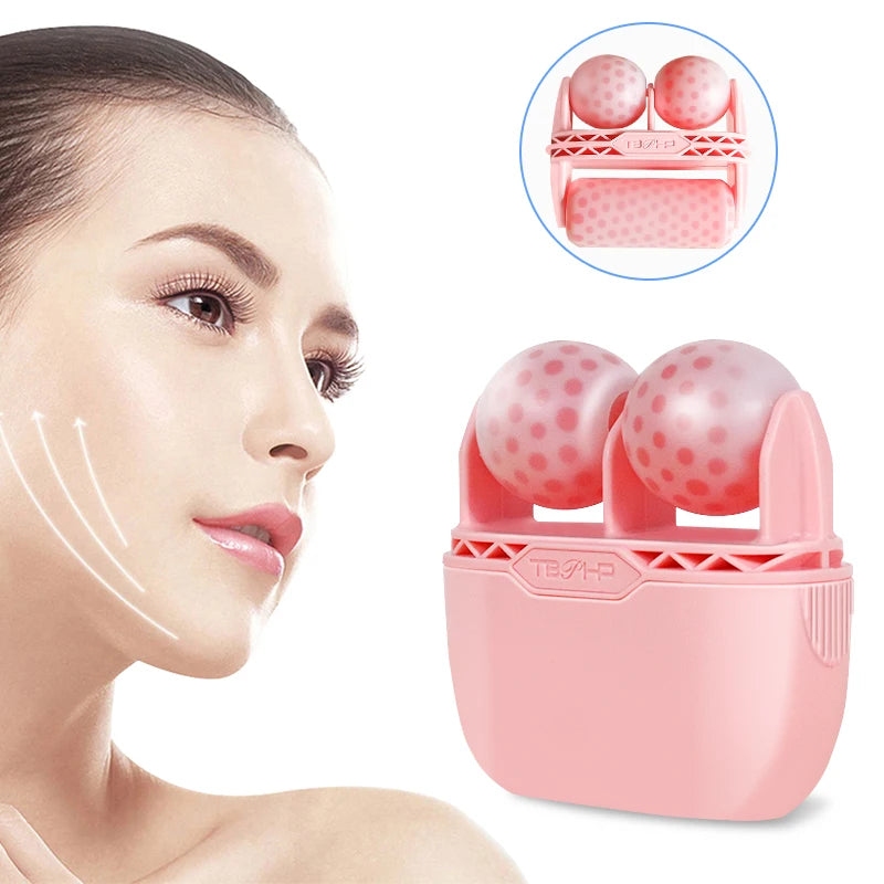 Cool Facial Eye Massage Face Ice Roller Double Roller Relieve Fatigue Pain Redness Skin Tighten Face Lift Reduce Swell Iceroller