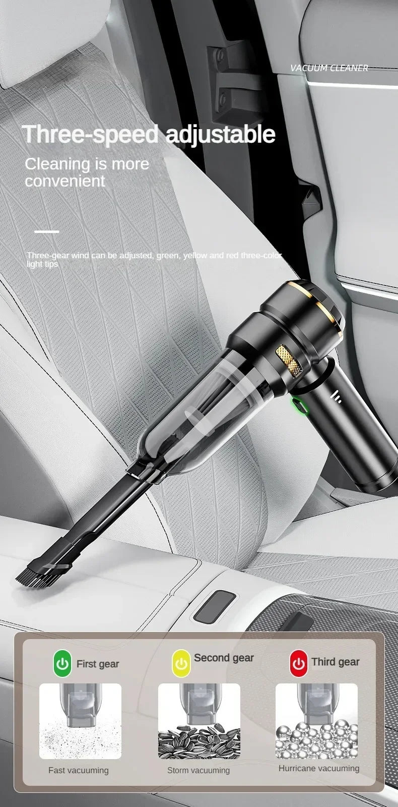 High-Power Cordless Car Vacuum Cleaner