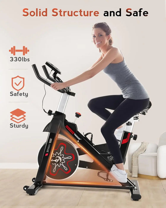 Indoor Exercise Bike with Comfortable Seat Cushion