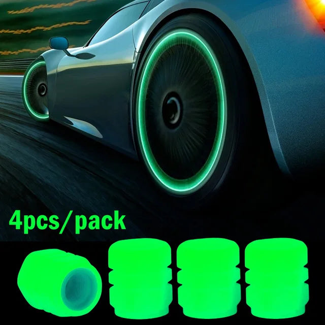 Luminous Tire Valve Caps (4-Pack)