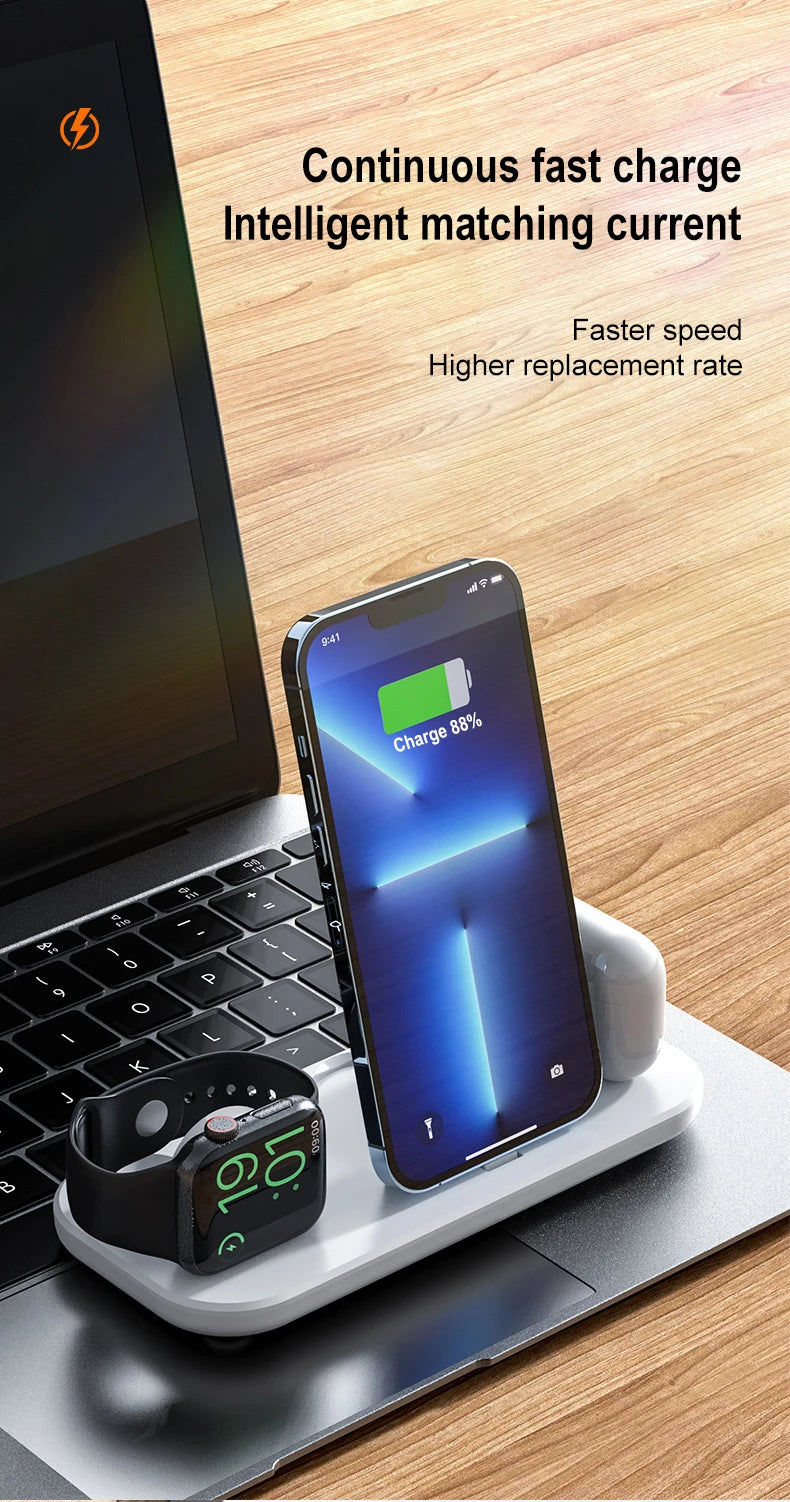 3-in-1 Wireless Charging Station for Apple Devices